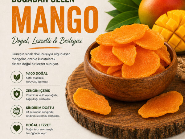 Doğal Kurutulmuş Mango Tropikal Meyve Sağlıklı Atıştırmalık Premium Kalite